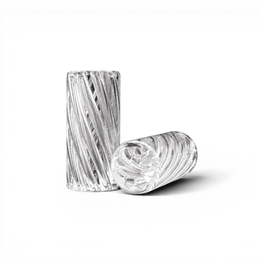 Glas Tip 14 mm 8 Loch Klar aus transparentem Glas