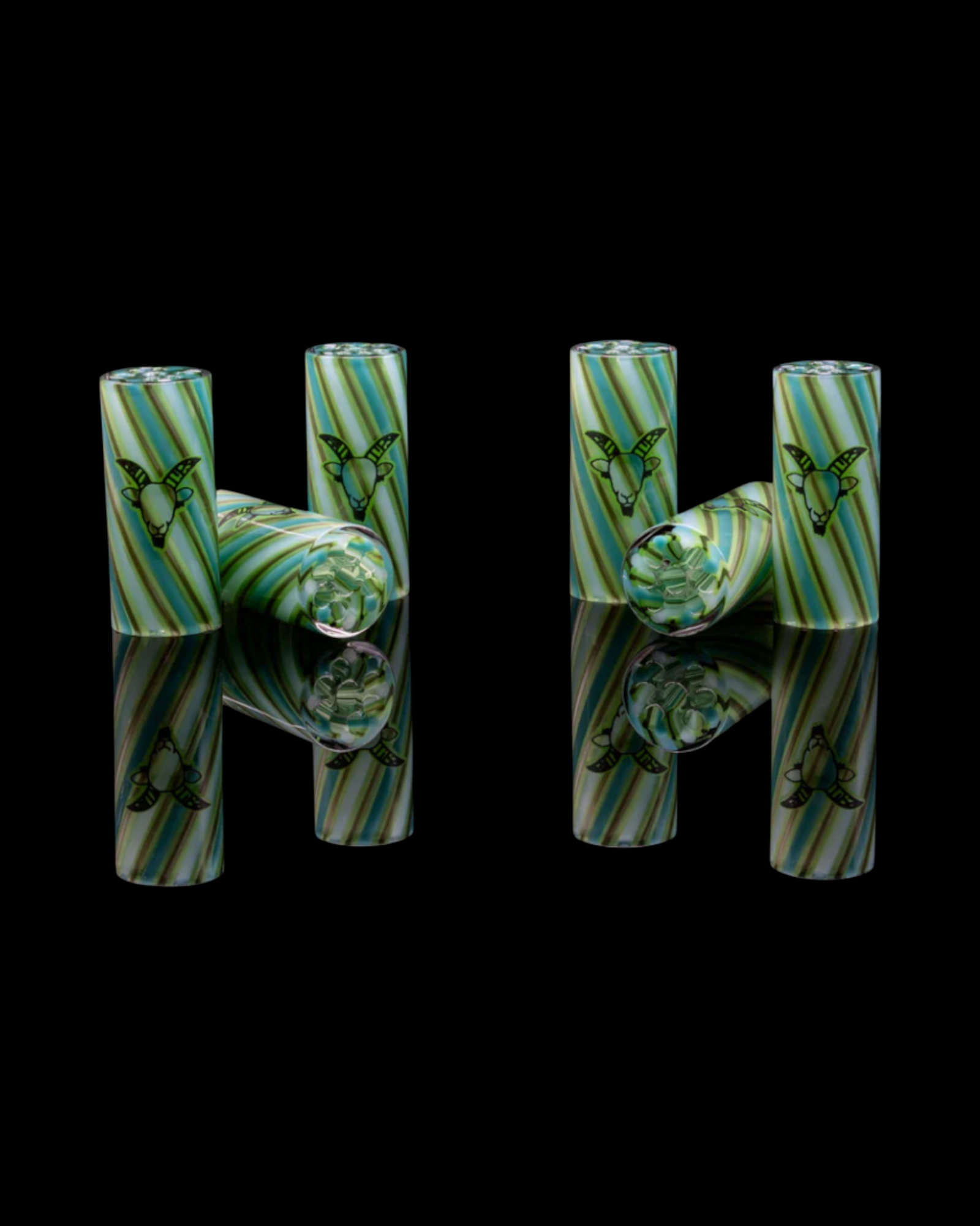 Glas Tip 8 mm Iron Green Giant von Roll with the Goat