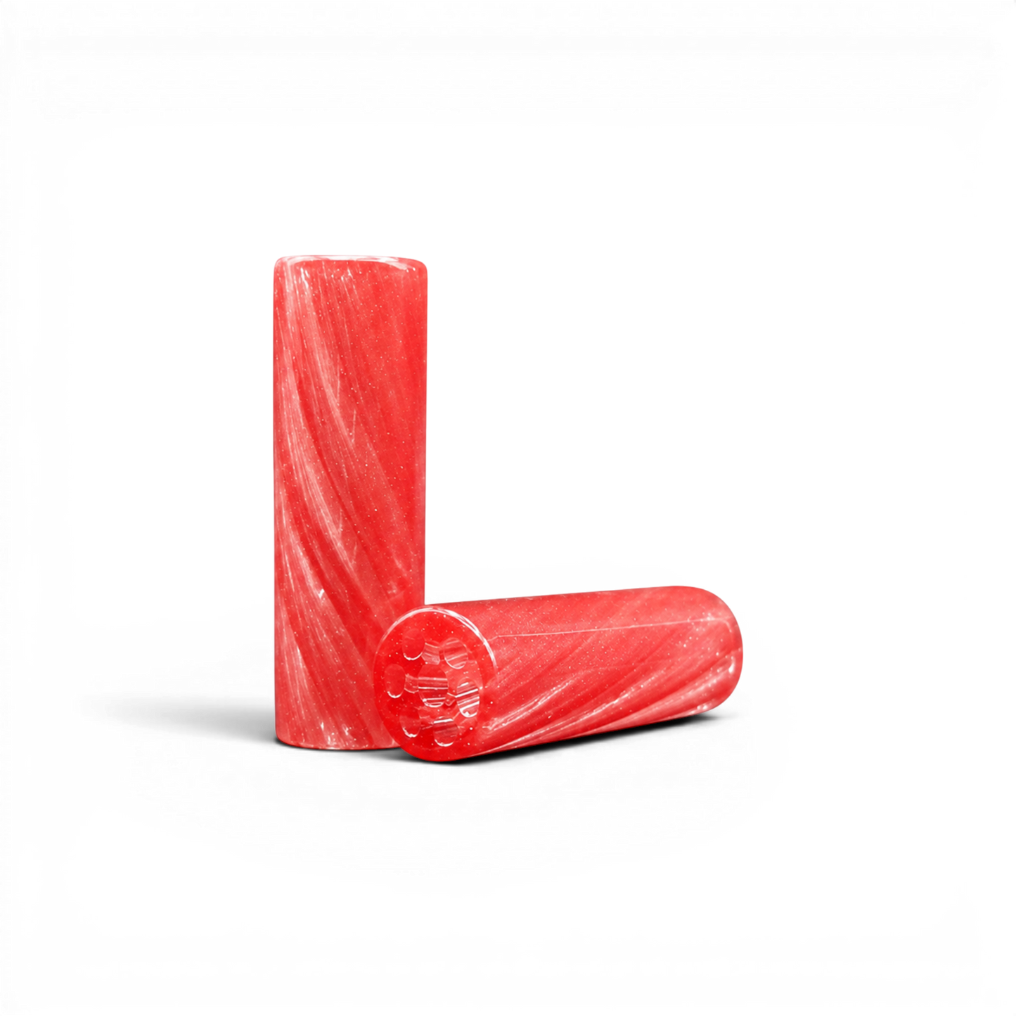 Glas Tip 9 mm 7 Loch Milchglas Rot aus Glas
