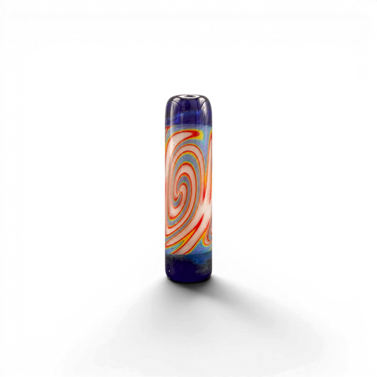 Glas Tip Wavy Blue von Birdhouse Glass als Unikat