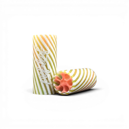 Multicolor Green White Glas Tip mit orangem Kern