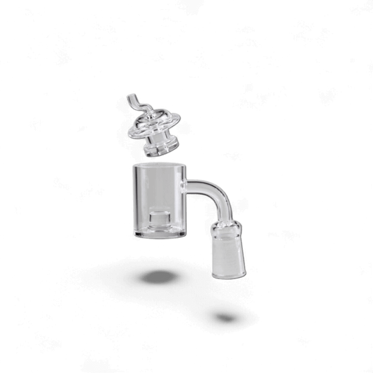 Glasbanger Set mit Banger und Carb Cap aus Glas in Metallschachtel, 14F, 90 Grad