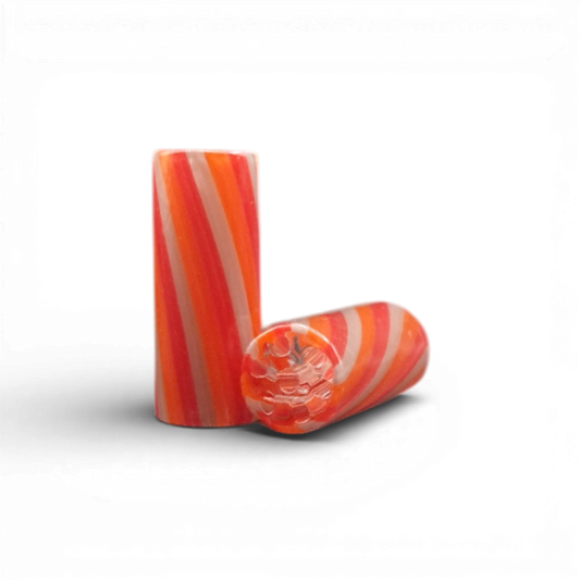 Glastip 12 mm 7 Loch Rot Orange Grau