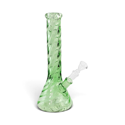  Bong Twisted Green 35 cm aus grünem Borosilikatglas bei Pief-Leaf®