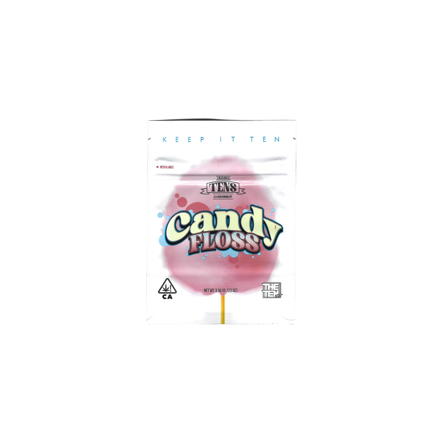 10x THE TEN co. candy floss Mylar Bag 3,5g - Leer