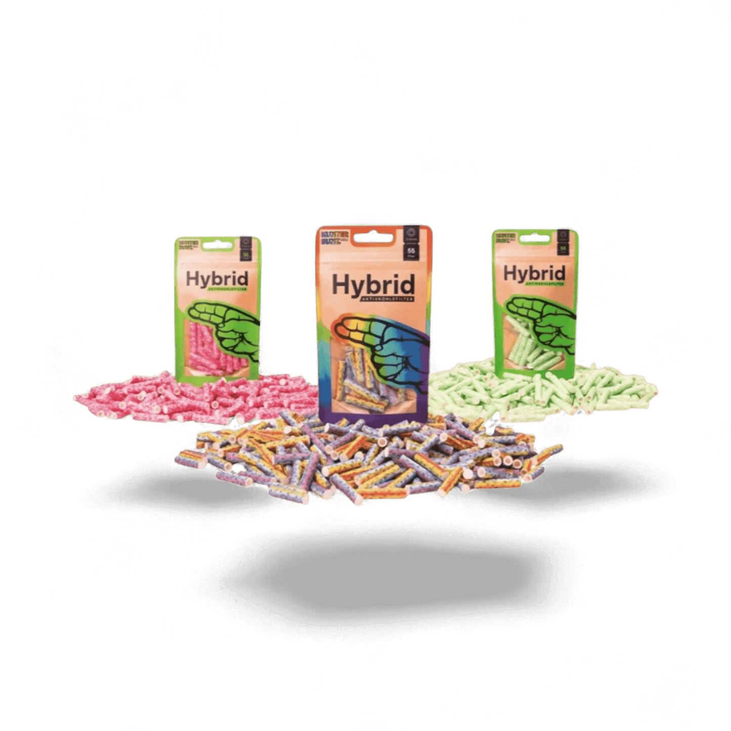 Hybrid Filter Aktivkohlefilter 6 mm – Xtra Slim – verschiedene Farben