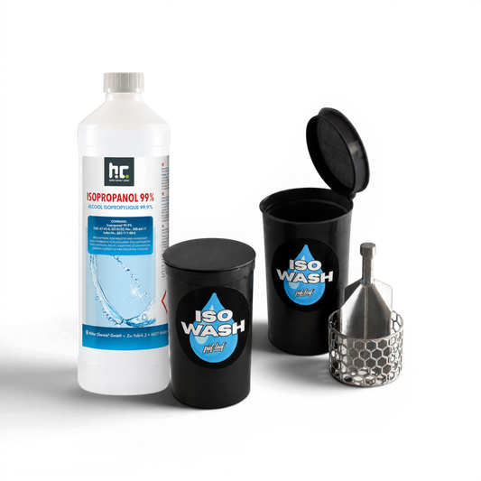 ISO WASH Bundle mit 1L Isopropanol 99% und Reinigungsbehälter von Pief-Leaf®