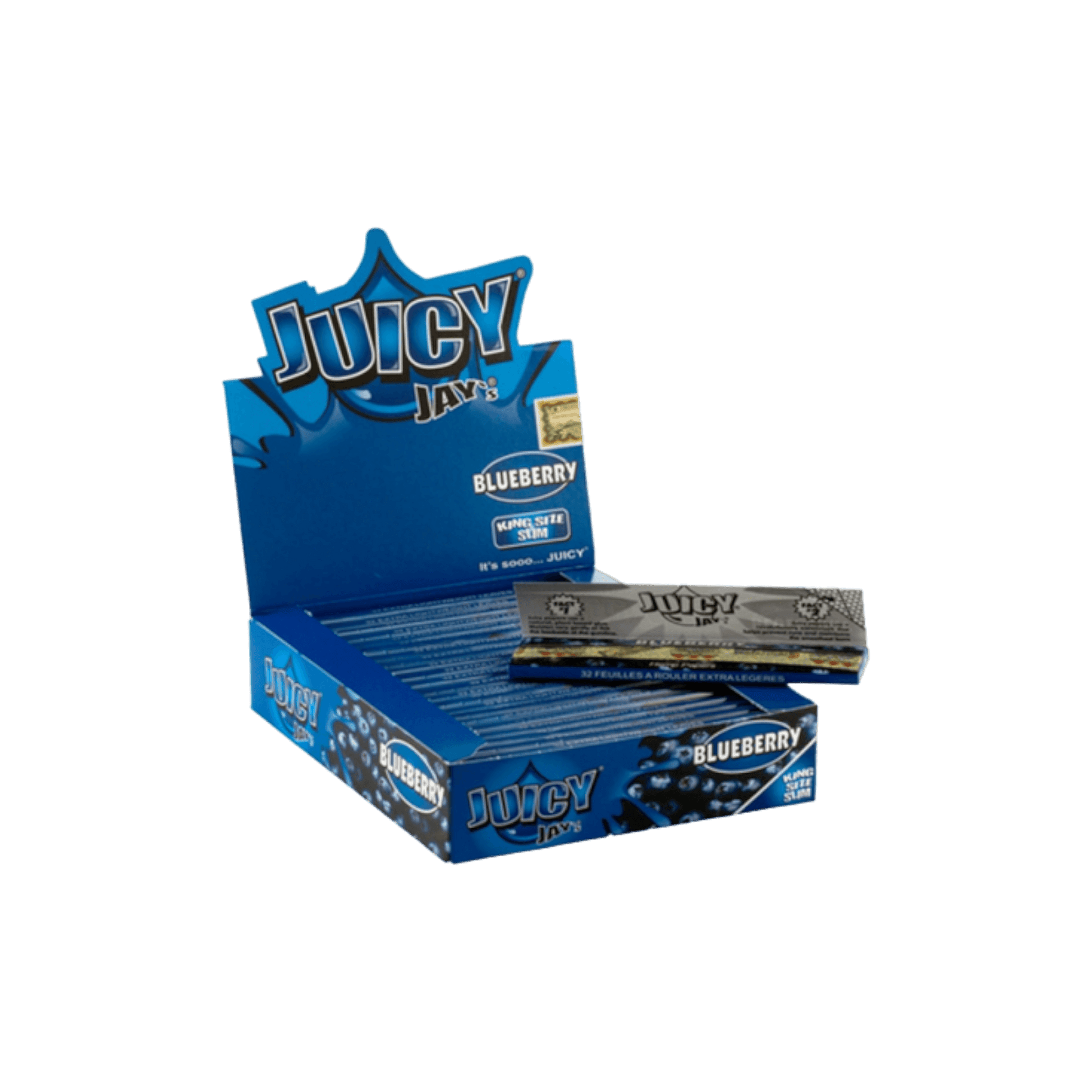 Juicy Jay’s Blueberry King Size Slim 32 Blatt mit aromatisiertem Reispapier