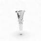 Konisches Glas-Köpfchen mit 14,5 mm Schliff, transparent, mit „JJ“-Print – ca. 3 cm hoch