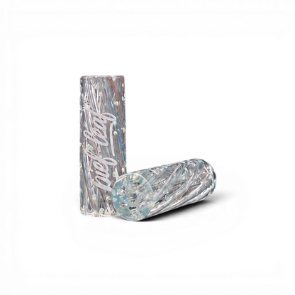 Light Blue Clear Glow Glas Tip mit Pief-Leaf® Logo Print