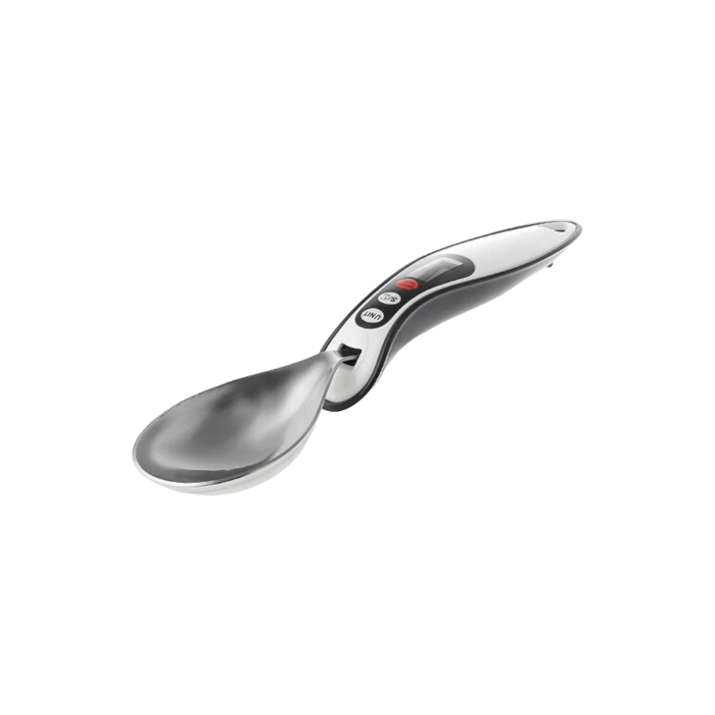 Digitale Löffelwaage S1 mit LCD-Display und integriertem Messlöffel (300 g / 0,1 g), in Schwarz-Silber

