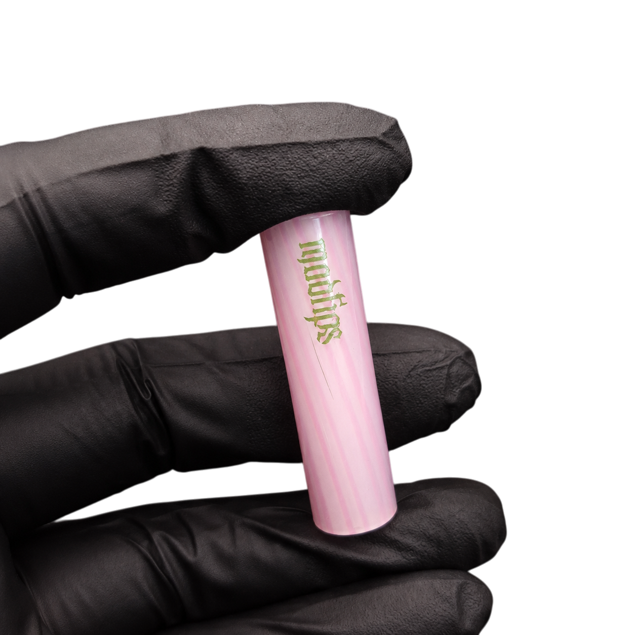 MADTIPS Pink White Rainbow Core Glas Tip handcrafted