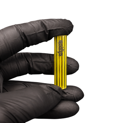 MADTIPS Yellow Black Rainbow Core Glas Tip handcrafted