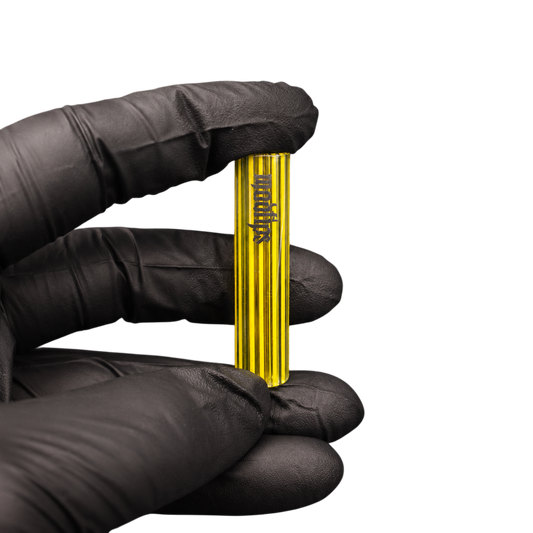 MADTIPS Yellow Black Rainbow Core Glas Tip handcrafted