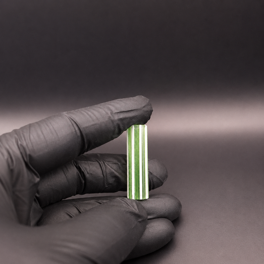 Meccas Glas Glas Tip 9 mm mit 7-Loch-System in grün weißer Optik