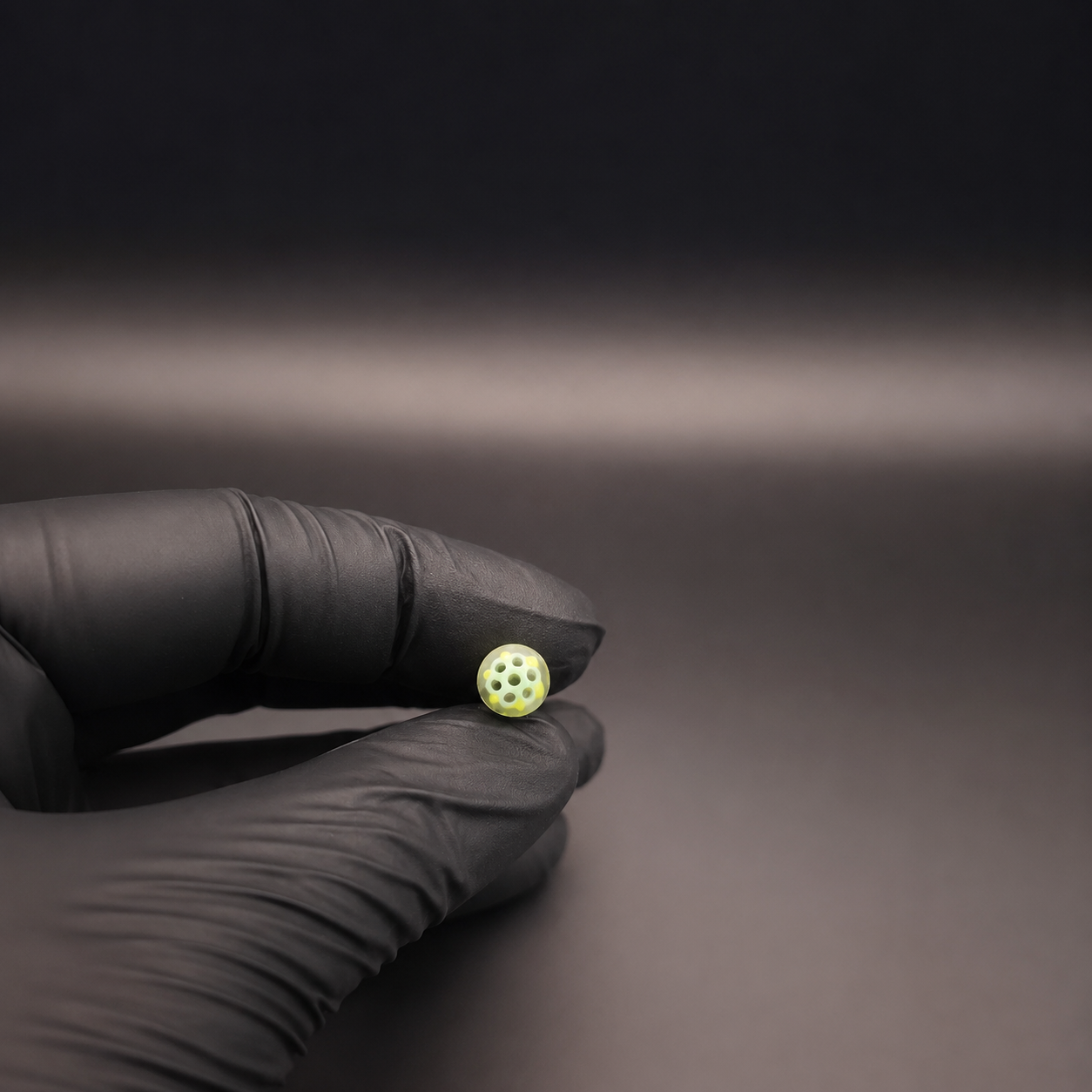 Meccas Glas Tip Grün Klar 8 mm mit 7 Loch Struktur