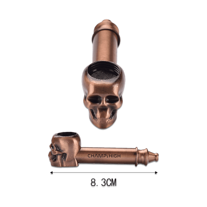 Metall Skull Pipe Kupfer Messing