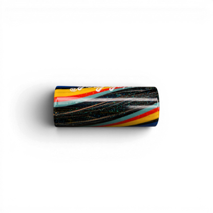 Multicolor 12 mm Glas Tip mit goldfarbenen Fleck-Details