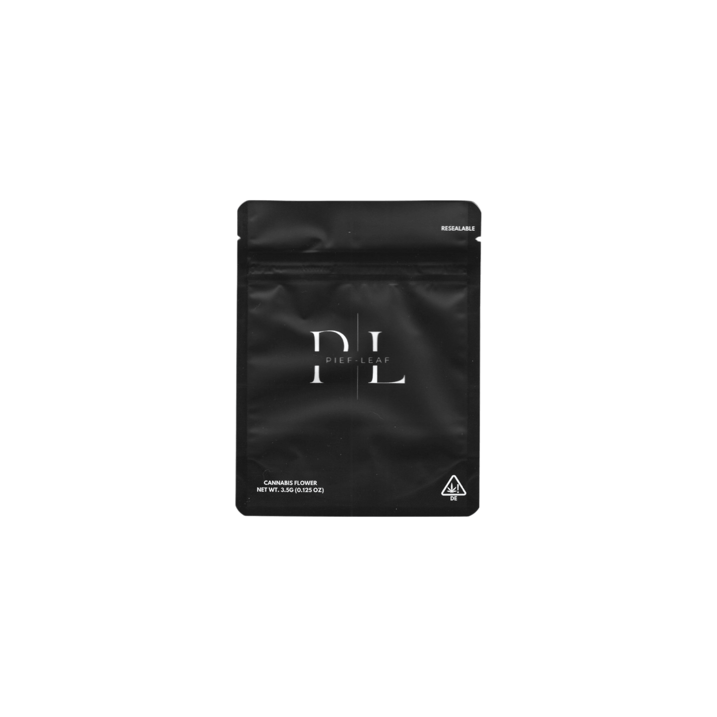 Schwarzer PL Mylar Bag 3,5g in Frontansicht
