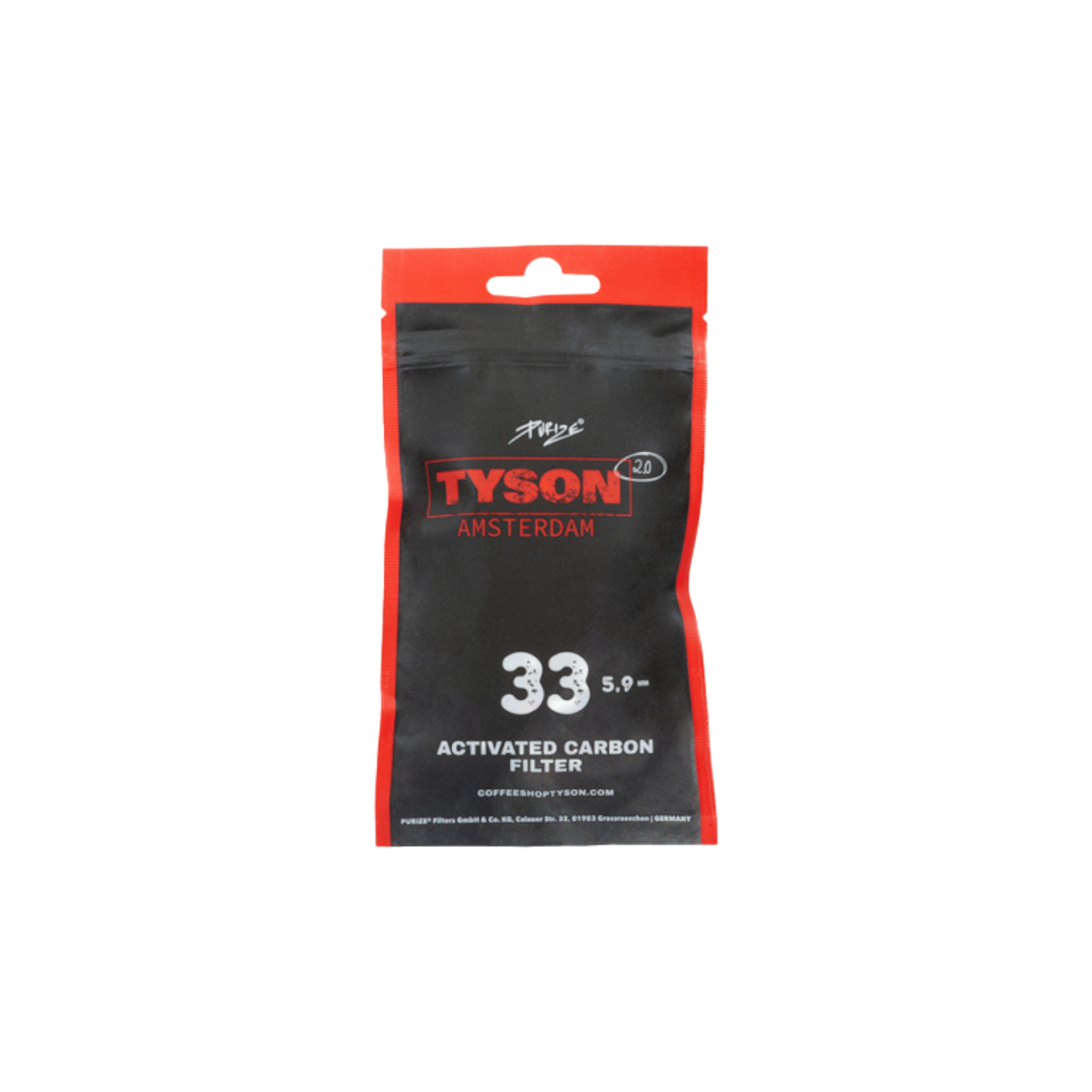 purize tyson 2.0 aktivkohlefilter 33er pack slim size