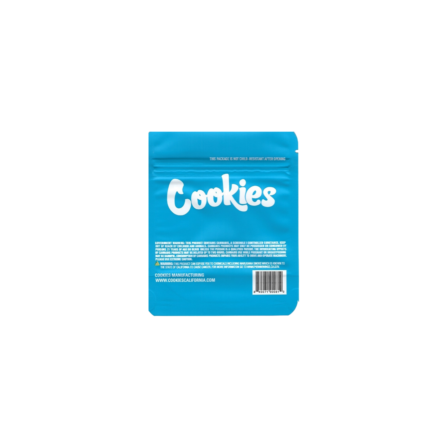 10x Cookies Original + Strainlabel Mylar Bag 3,5g - Leer