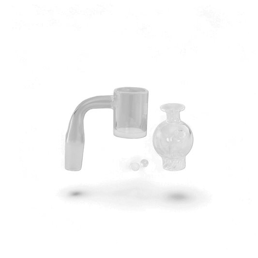 Quarz-Banger Set 14,5 mm mit Spinner-Carb Cap und Terp Pearls