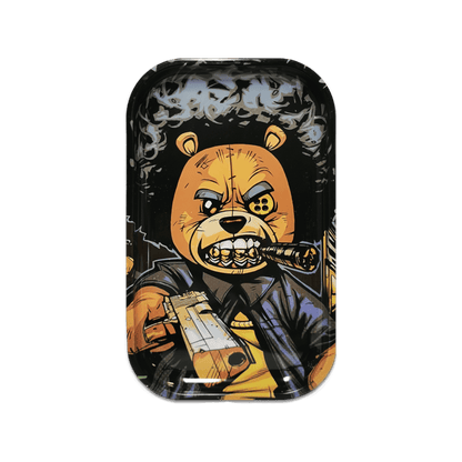 Rolling Tray Bear aus Metall mit Motiv in 27x12 cm