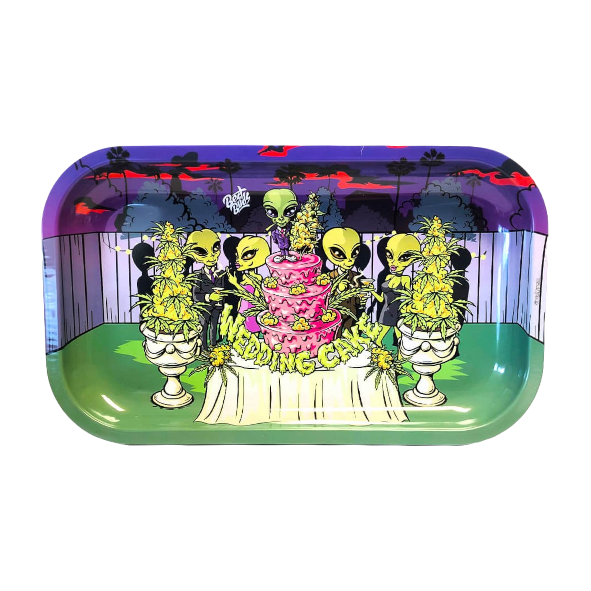 Rolling Tray Best Buds Wedding Cake aus Metall 16x27 cm