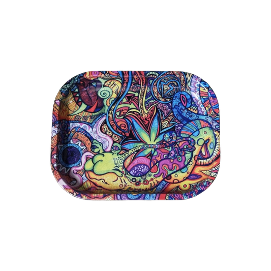 Rolling Tray Mandala aus Metall 18x14 cm Produktfoto