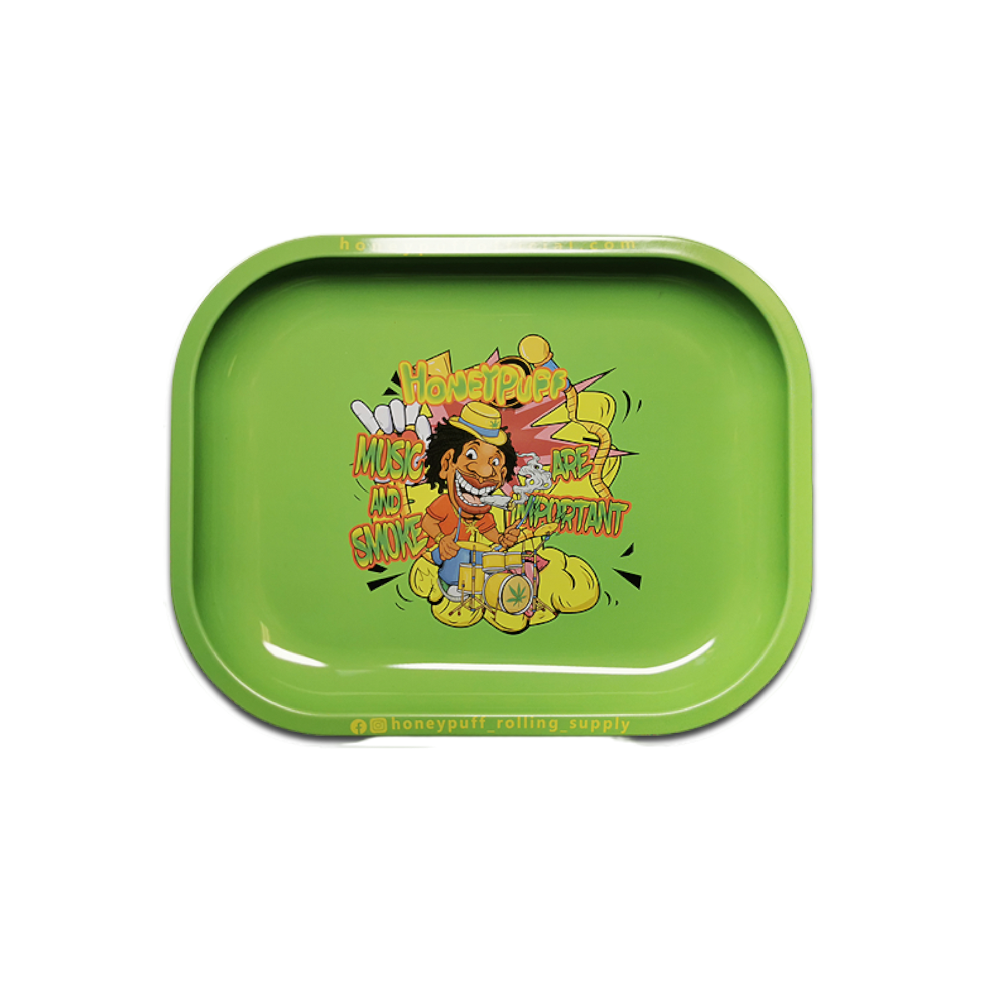 Rolling Tray Rasta Music aus Metall 14x18 cm Produktfoto