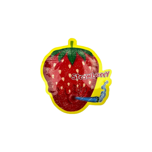 10x Strawberry puff shaped Mylar Bag 3,5g - Leer