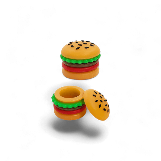 Silikondose im Burger-Design, 5ml Fassungsvermögen, hitzebeständig, erhältlich bei Pief-Leaf®
