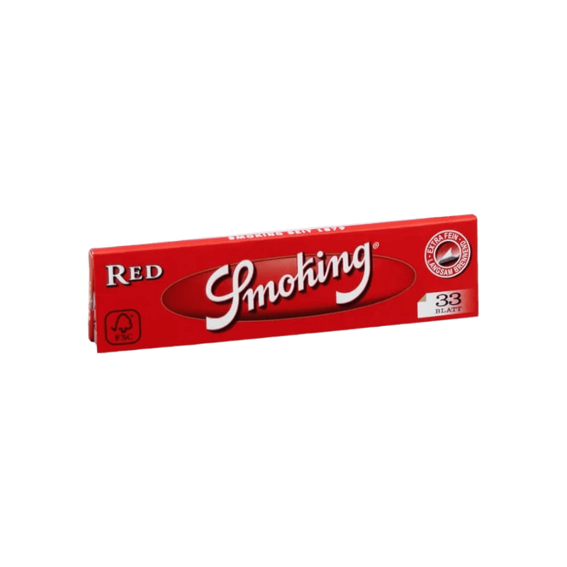 Smoking King Size Red Papers – 33 Blättchen, Reispapier, 52x110mm