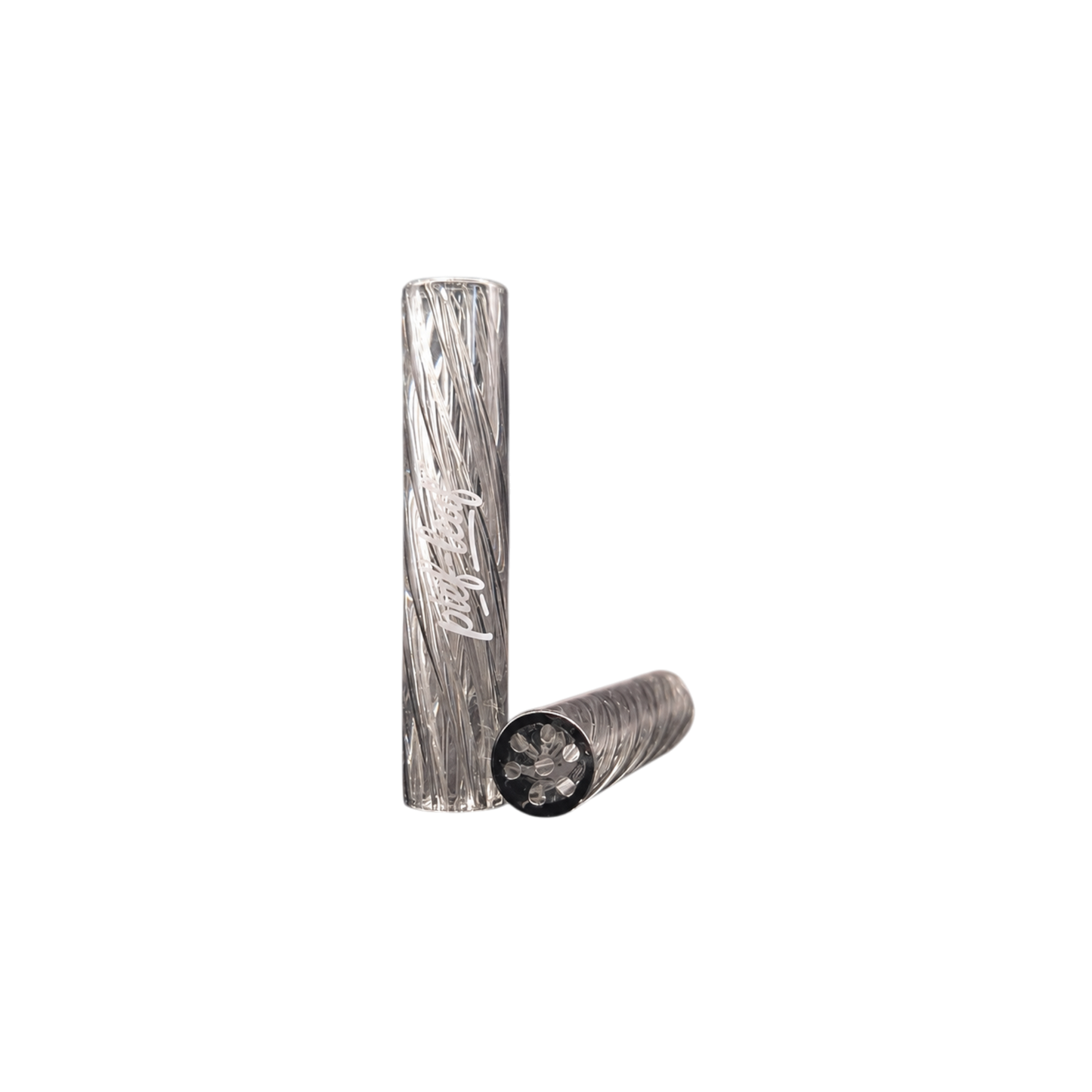 Spiral Grey Glas Tip mit Pief-Leaf® Logo Print