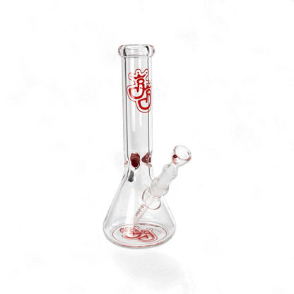 Bong Topas – 35cm – 7mm Borosilikatglas – Rote Eiskerben – Jelly Joker – Erlenmeyer-Form