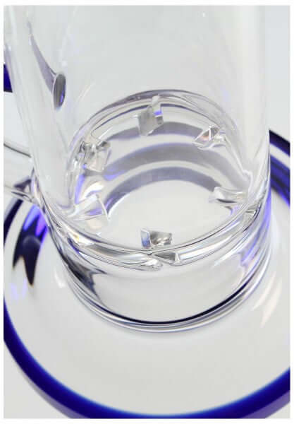 Moderne Glasbong klar-blau mit Turbinenfunktion