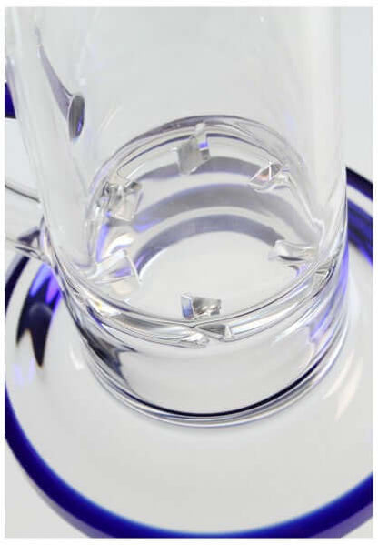 Moderne Glasbong klar-blau mit Turbinenfunktion