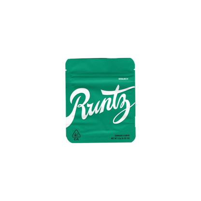 10x Runtz green + Strainlabel Mylar Bag 3,5g - Leer
