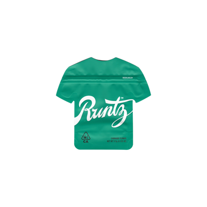 10x Runtz green shaped Mylar Bag 3,5g - Leer