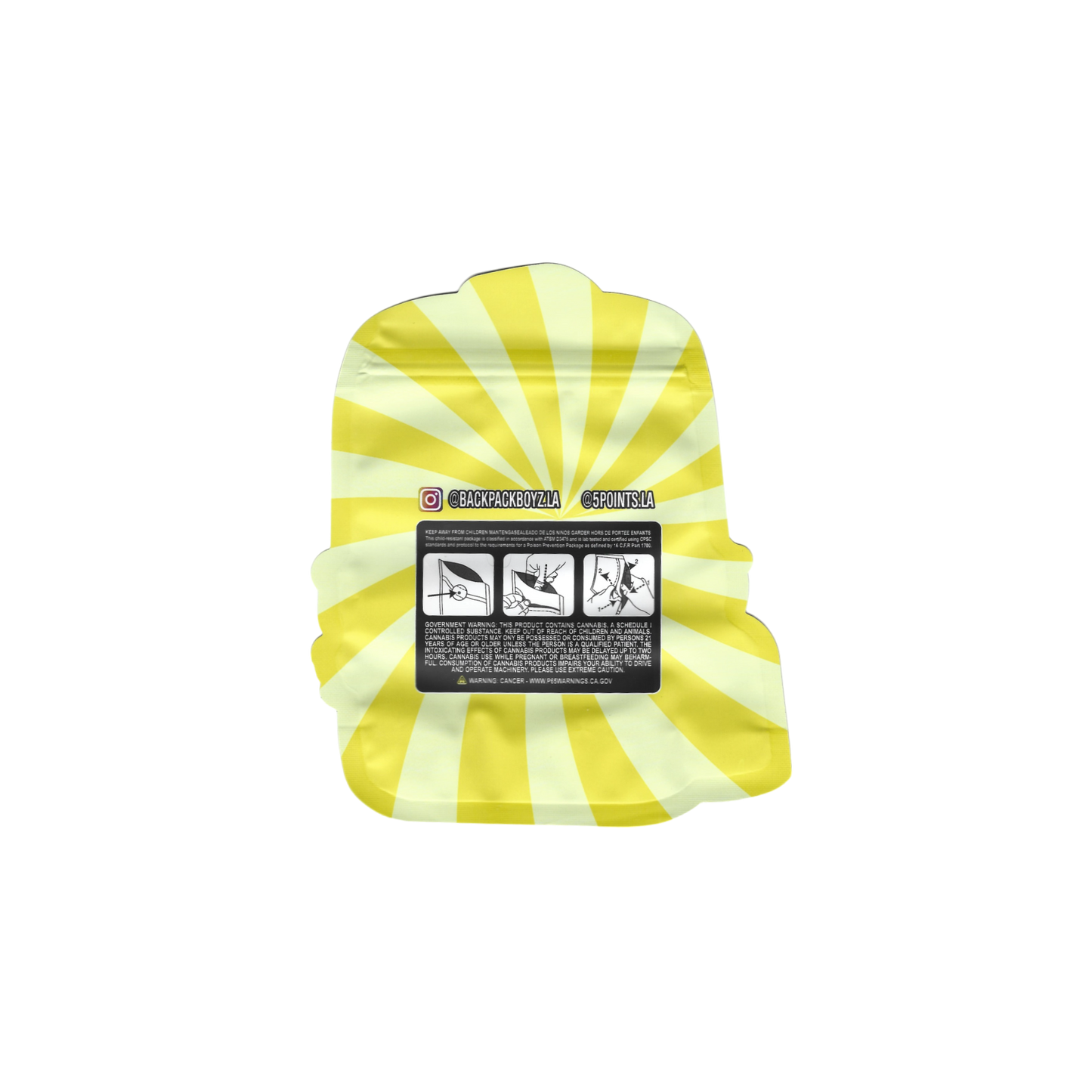 10x Backpackboyz Lemon cherry gelato smalls shaped Mylar Bag 3,5g - Leer