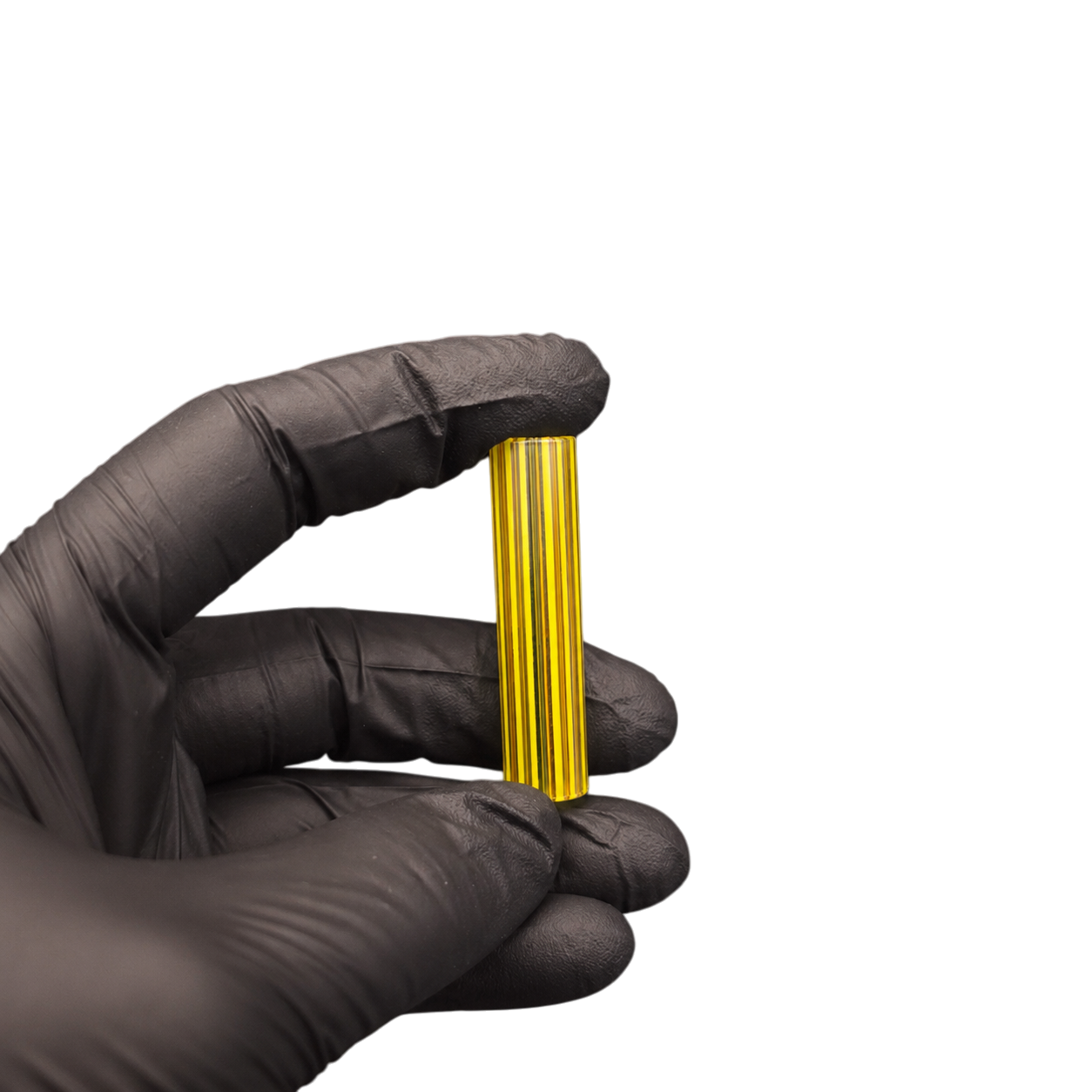 MADTIPS Glas Tip mit gelb schwarzer Rainbow Core Optik