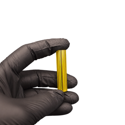 MADTIPS Glas Tip mit gelb schwarzer Rainbow Core Optik