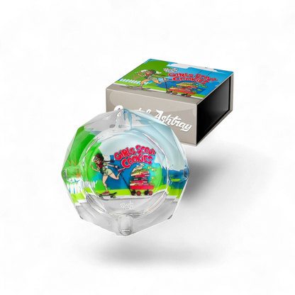 Kristallaschenbecher 15 x 15 cm im Best Buds Design, mit Geschenkbox, erhältlich bei Pief-Leaf®