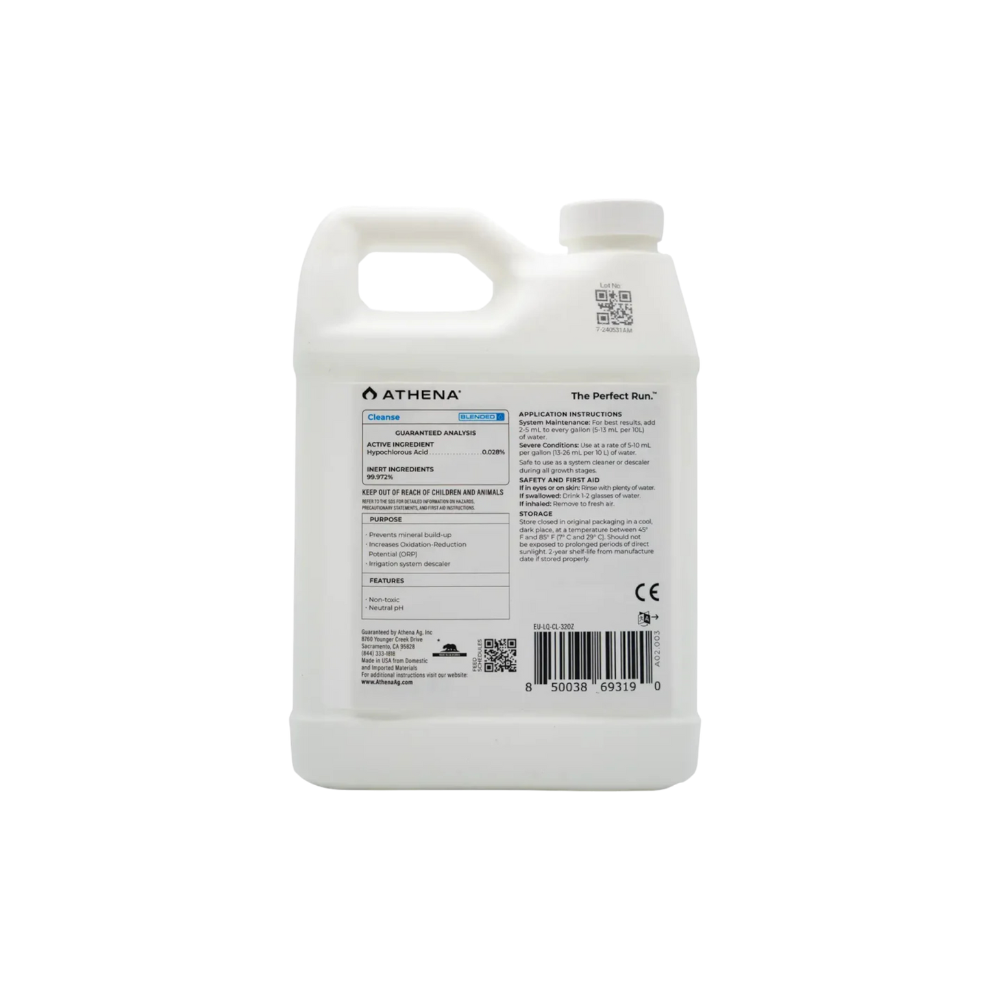 Athena Cleanse Systemreiniger – Hypochlorige Säure, Reinigung & Entkalkung für Growanlagen