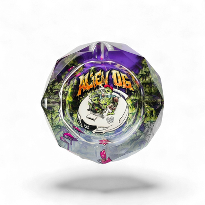 Kristallaschenbecher Alien OG mit Geschenkbox, perfekt für Joints und Zubehör, erhältlich bei Pief-Leaf®