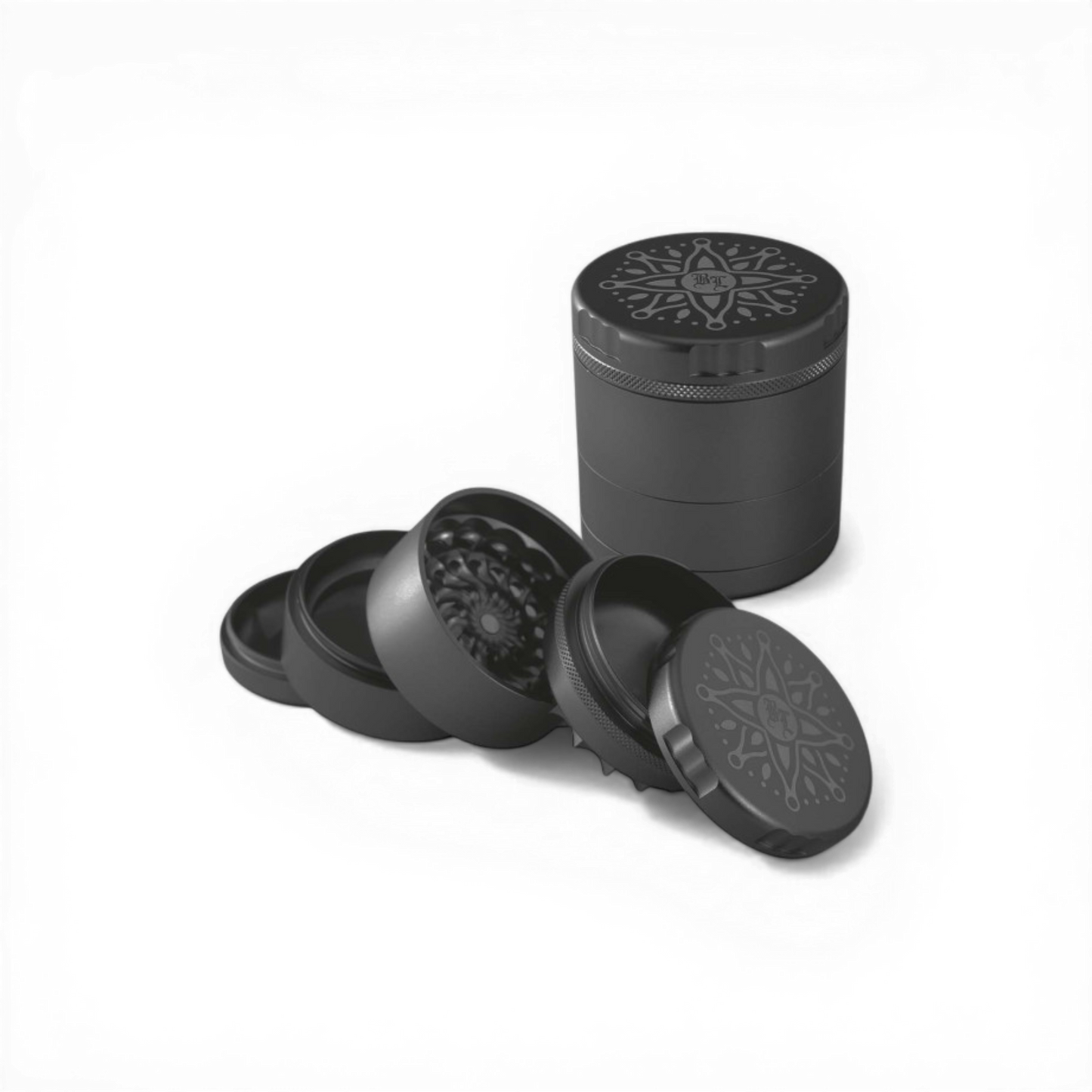 Black Leaf CNC Blumen Grinder schwarz