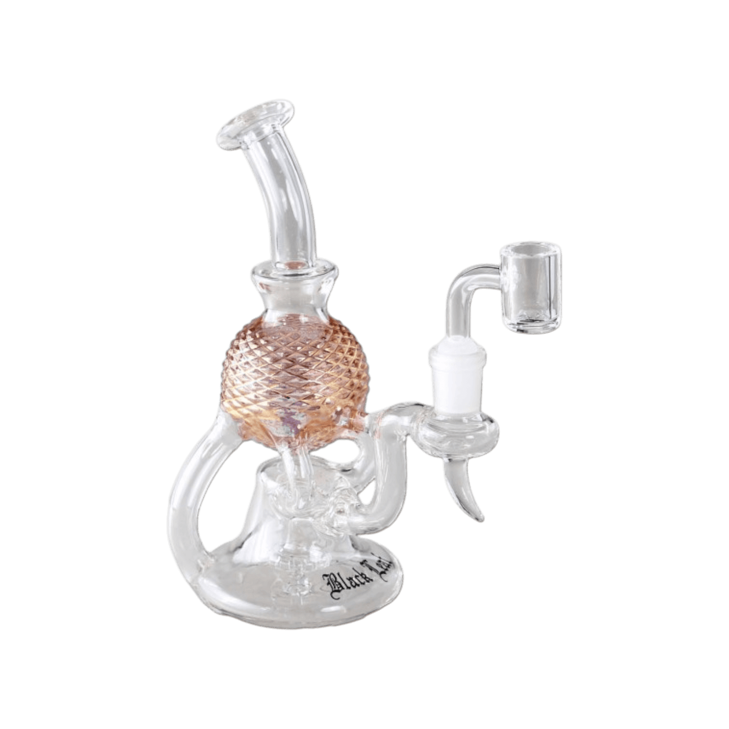 Recyclebong Litschi aus Borosilikatglas mit Duschkopf-Perkolator