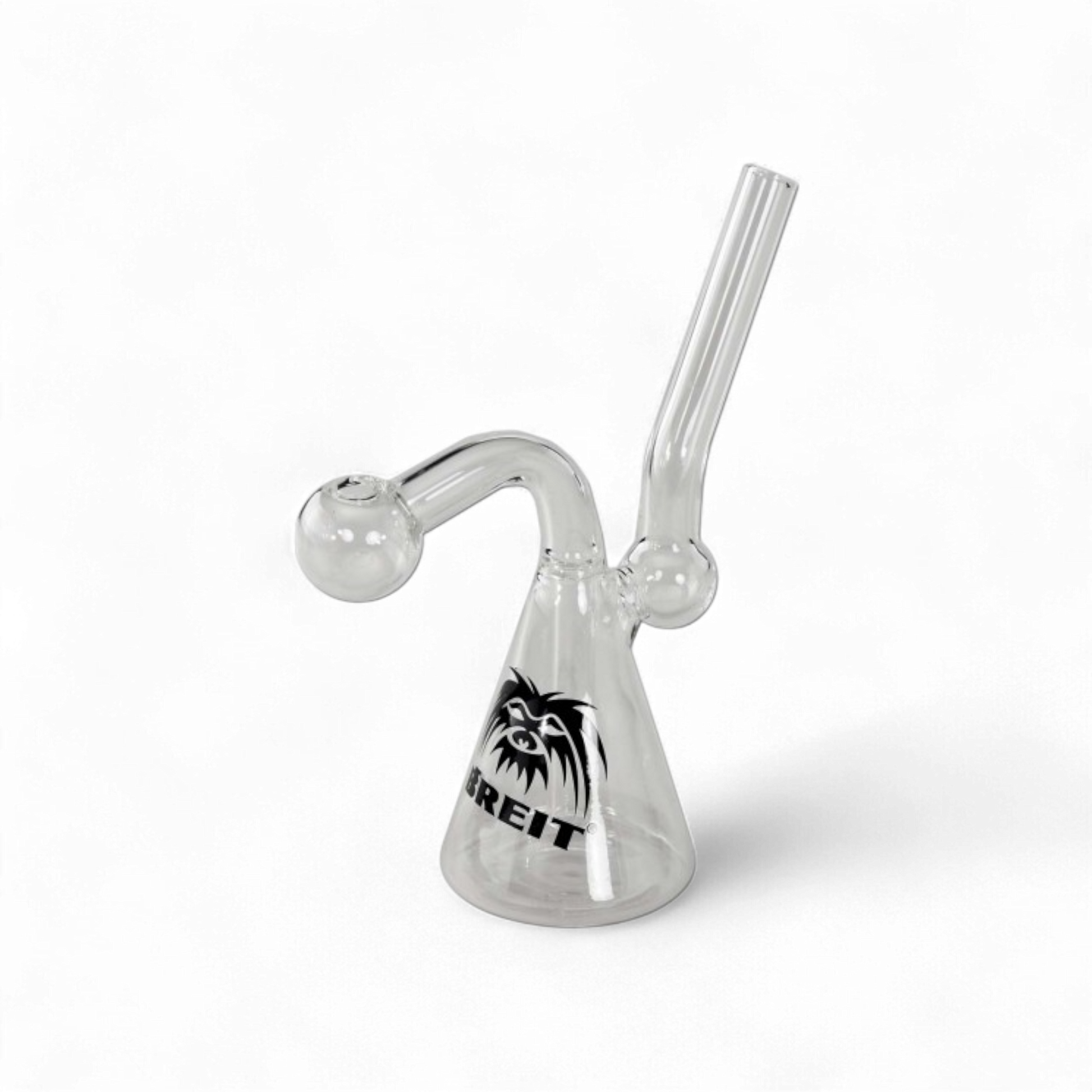 BREIT® Ölpfeife – Dab Rig – 140mm – Borosilikatglas – Klar – BREIT Logo – Für Dabbing