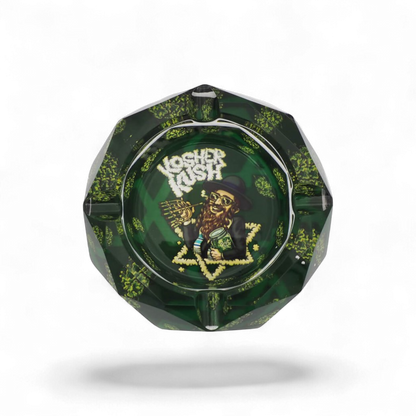 Kristallaschenbecher Kosher Kush mit Geschenkbox, ideal für Joints und Zubehör, erhältlich bei Pief-Leaf®