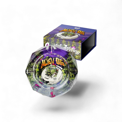 Kristallaschenbecher Alien OG 15 x 15 cm im Best Buds Design, erhältlich bei Pief-Leaf®